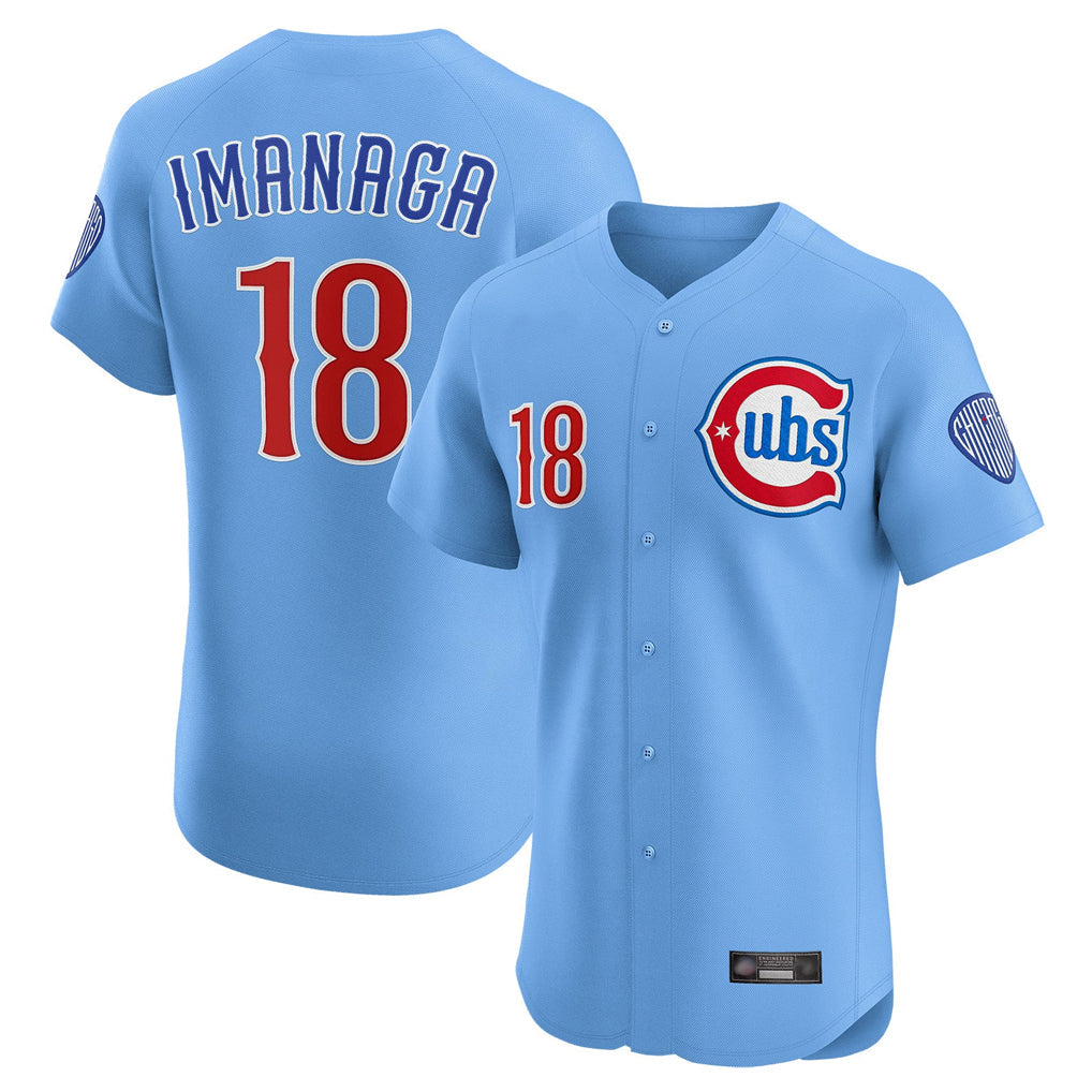 Punc C.Cubs #18 Shota Imanaga Player Light Blue Limited Elite Home Stitched Jerseys