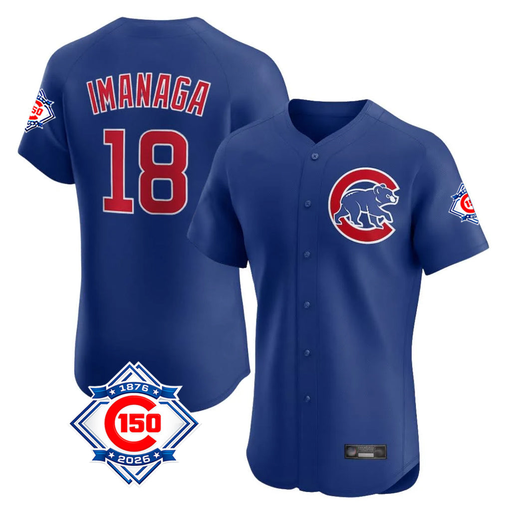 Punc C.Cubs #18 Shota Imanaga Player Royal 150th Anniversary Limited Elite Home Stitched Jerseys