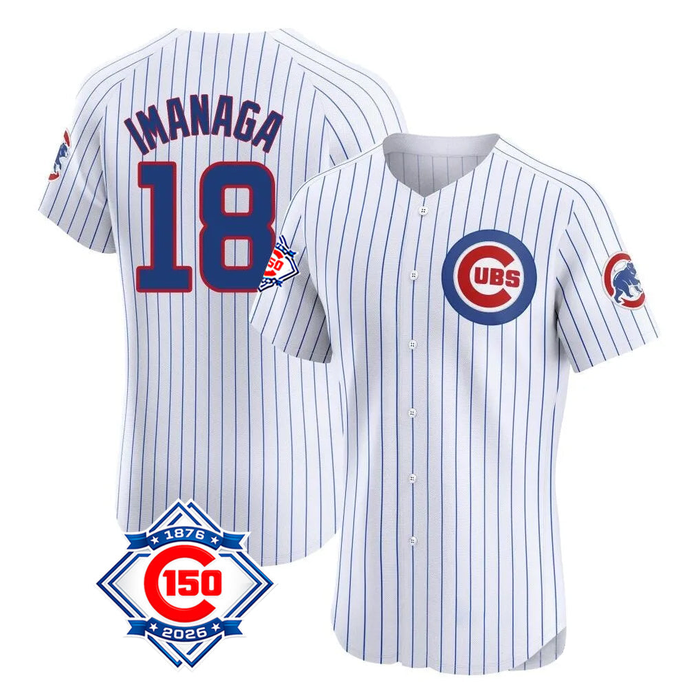 Punc C.Cubs #18 Shota Imanaga Player White 150th Anniversary Limited Elite Home Game Stitched Jerseys