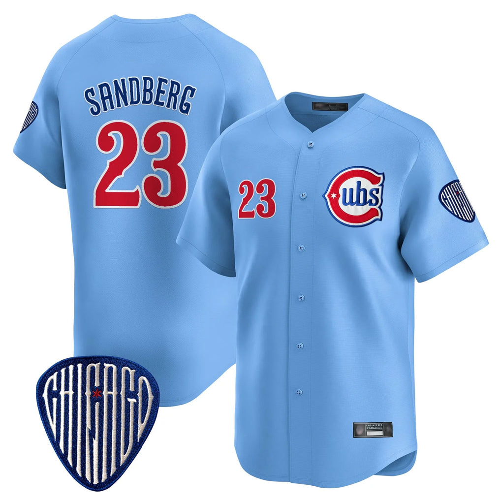 Punc C.Cubs #23 Ryne Sandberg Player Blue Vapor Premier Limited Home Stitched Jerseys
