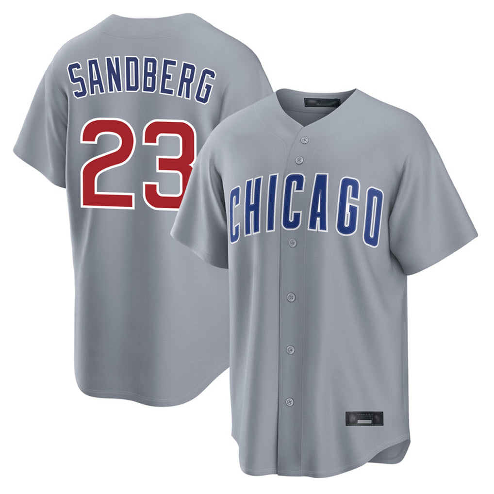 Punc C.Cubs #23 Ryne Sandberg Player Gray Home Game Stitched Jerseys