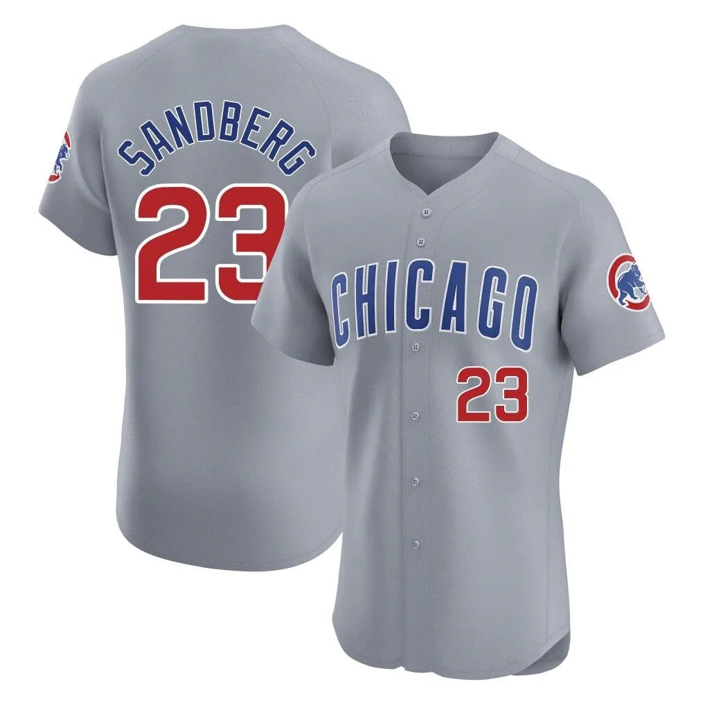 Punc C.Cubs #23 Ryne Sandberg Player Gray Road Limited Elite Home Stitched Jerseys