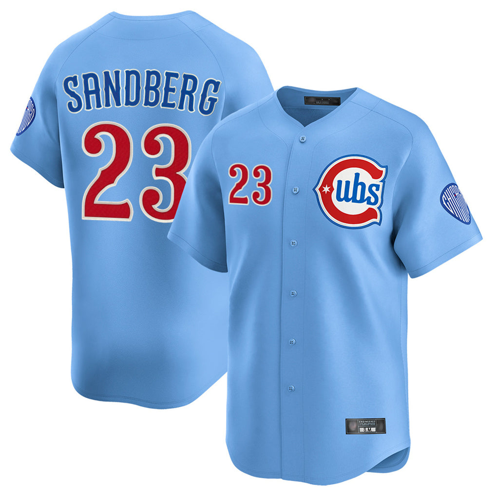 Punc C.Cubs #23 Ryne Sandberg Player Light Blue Limited Home Stitched Jerseys