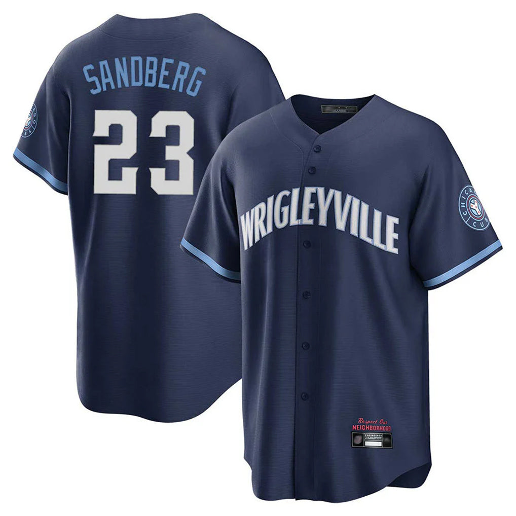 Punc C.Cubs #23 Ryne Sandberg Player Navy City Connect Home Game Stitched Jerseys