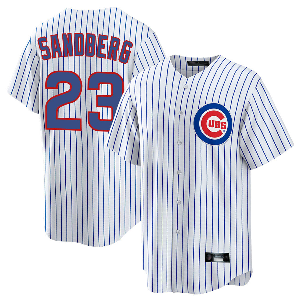 Punc C.Cubs #23 Ryne Sandberg Player White Game Home Stitched Jerseys