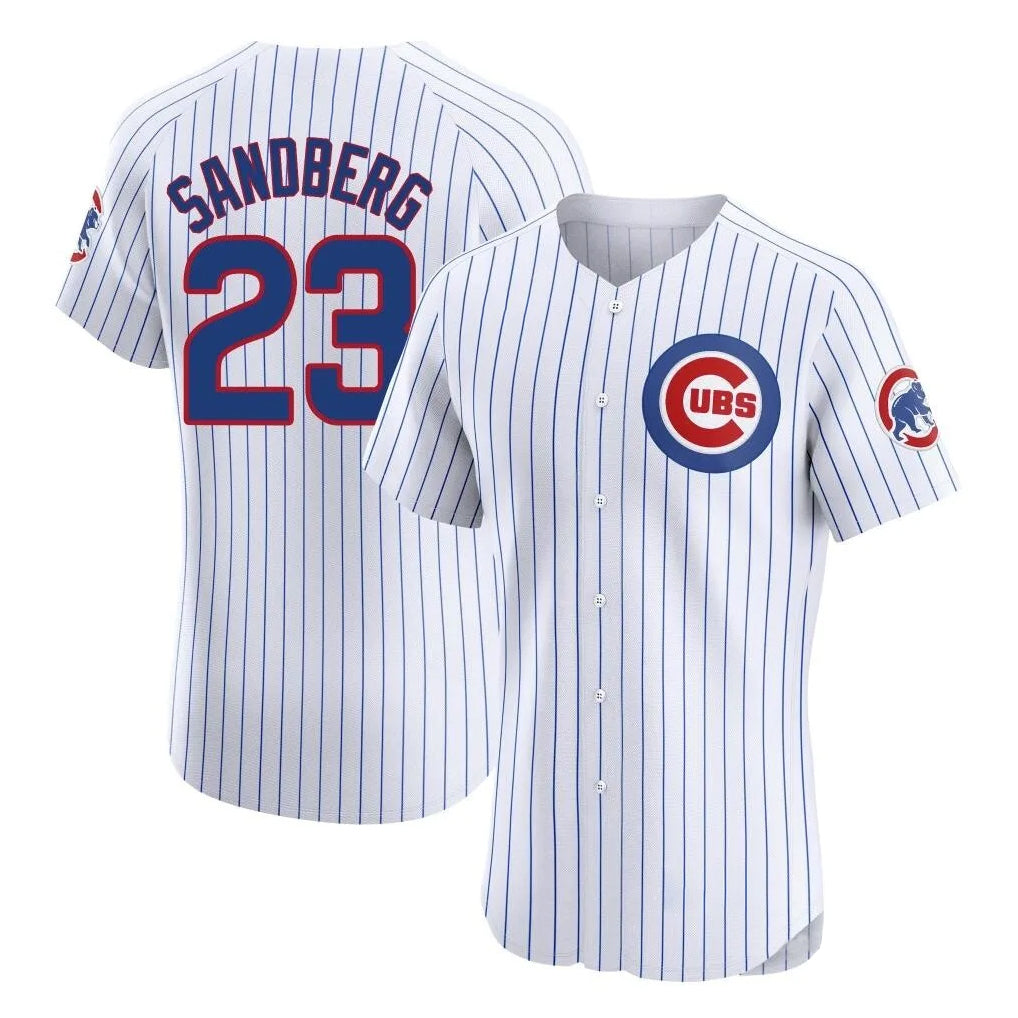Punc C.Cubs #23 Ryne Sandberg Player White Limited Elite Home Game Stitched Jerseys