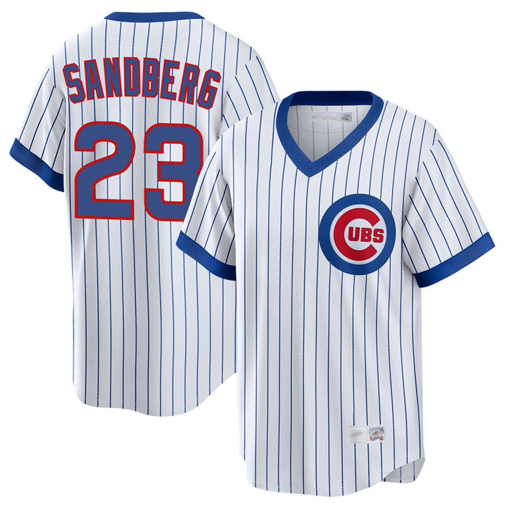 Punc C.Cubs #23 Ryne Sandberg Player White T-shirt Cooperstown Collection Limited Stitched Jerseys