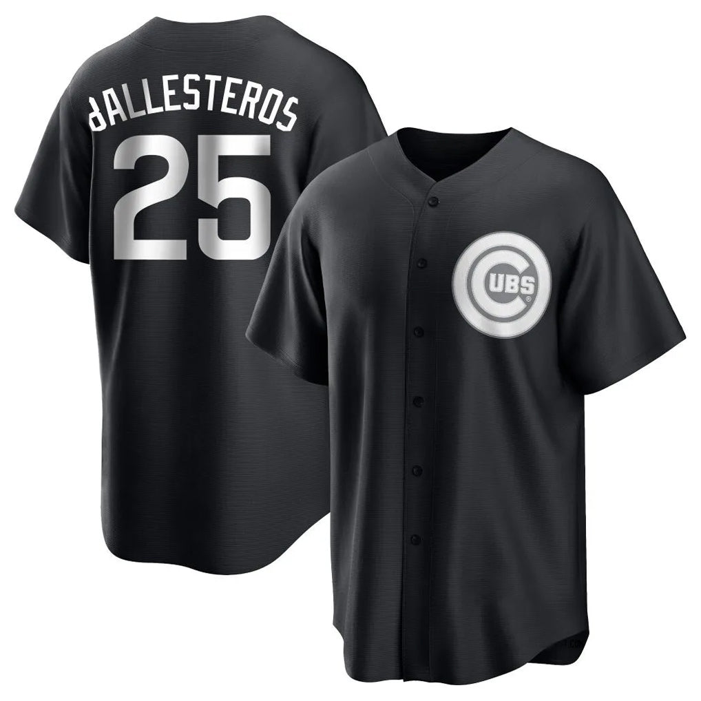 Punc C.Cubs #25 Mois¨¦s Ballesteros Player Black Game Stitched Jerseys