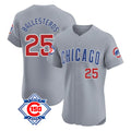 Punc C.Cubs #25 Mois¨¦s Ballesteros Player Gray Road 150th Anniversary Limited Elite Home Stitched Jerseys