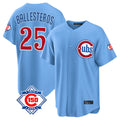 Punc C.Cubs #25 Mois¨¦s Ballesteros Player Light Blue 150th Anniversary Home Game Stitched Jerseys