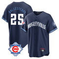 Punc C.Cubs #25 Mois¨¦s Ballesteros Player Navy 150th Anniversary City Connect Home Game Stitched Jerseys