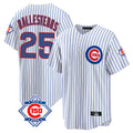 Punc C.Cubs #25 Mois¨¦s Ballesteros Player White 150th Anniversary Home Game Stitched Jerseys