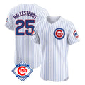 Punc C.Cubs #25 Mois¨¦s Ballesteros Player White 150th Anniversary Limited Elite Home Game Stitched Jerseys