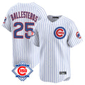Punc C.Cubs #25 Mois¨¦s Ballesteros Player White 150th Anniversary Limited Home Game Stitched Jerseys