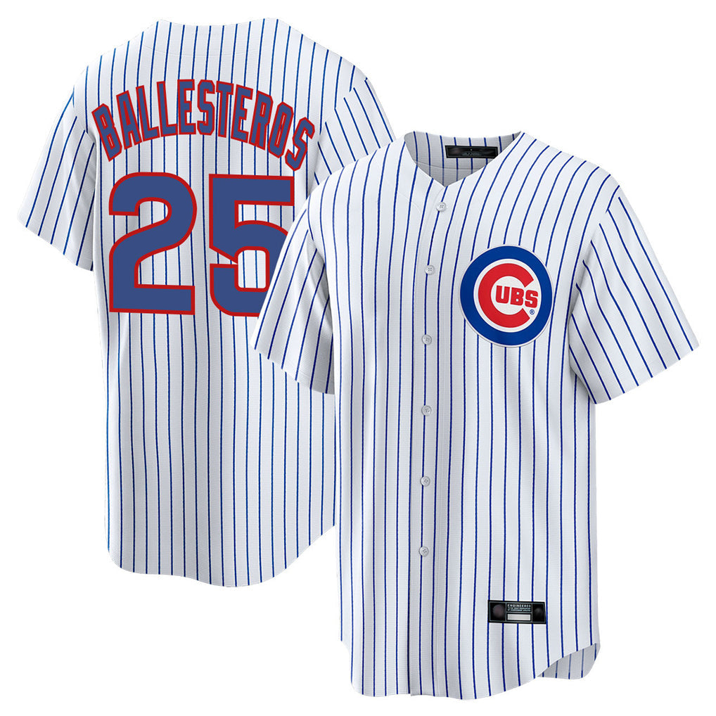 Punc C.Cubs #25 Mois¨¦s Ballesteros Player White Game Home Stitched Jerseys