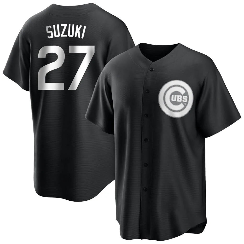 Punc C.Cubs #27 Seiya Suzuki Player Black Game Stitched Jerseys