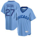 Punc C.Cubs #27 Seiya Suzuki Player Blue T-shirt Cooperstown Collection Limited Stitched Jerseys