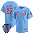 Punc C.Cubs #27 Seiya Suzuki Player Blue Vapor Premier Limited Home Stitched Jerseys