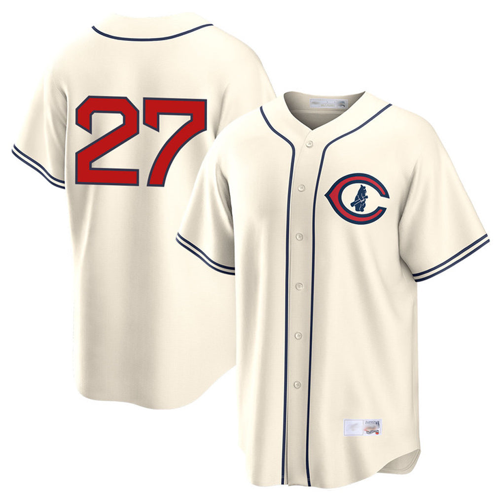 Punc C.Cubs #27 Seiya Suzuki Player Cream Field of Dreams Home Game Stitched Jerseys