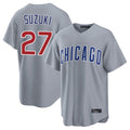 Punc C.Cubs #27 Seiya Suzuki Player Gray Home Game Stitched Jerseys