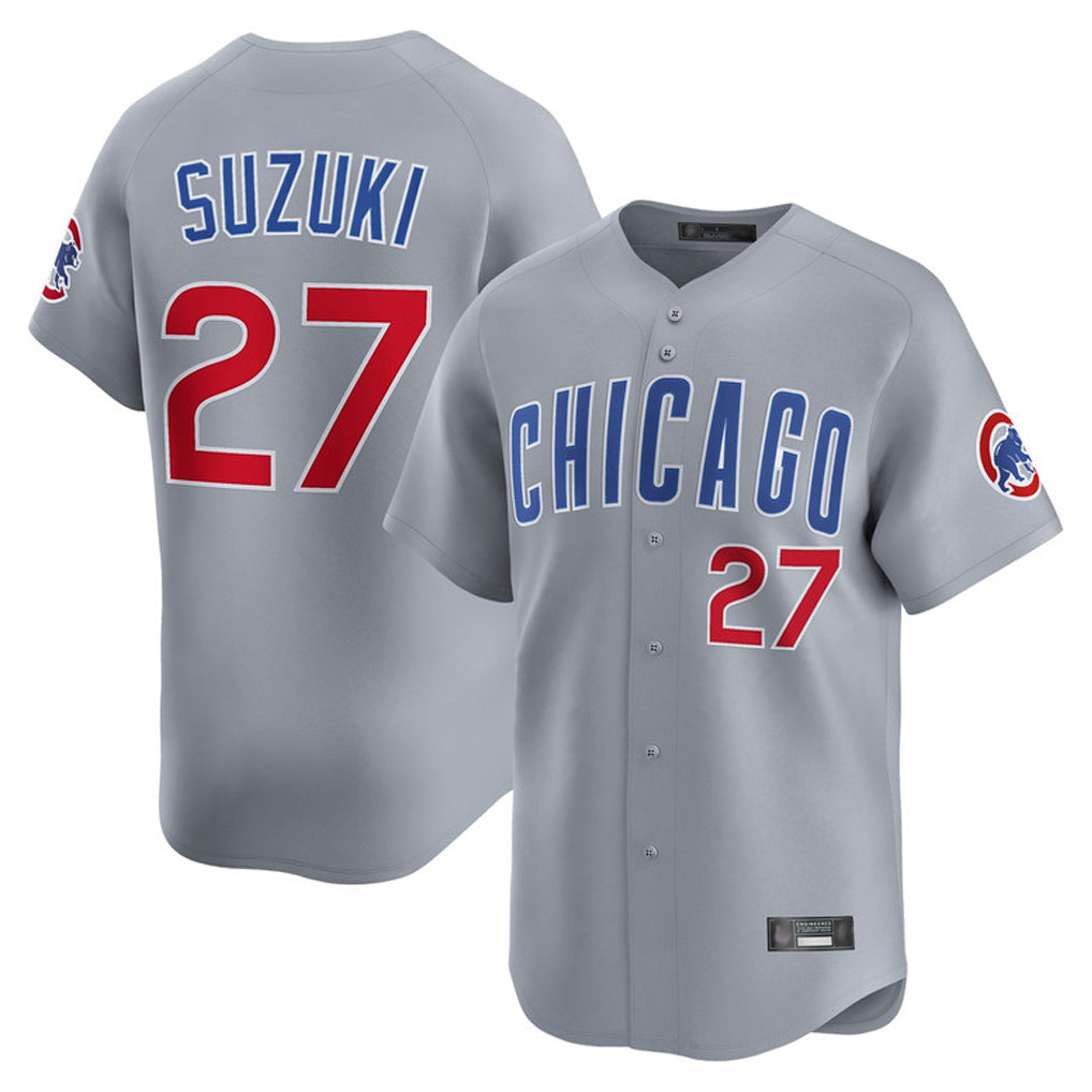 Punc C.Cubs #27 Seiya Suzuki Player Gray Road Limited Home Stitched Jerseys