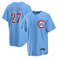 Punc C.Cubs #27 Seiya Suzuki Player Light Blue Home Game Stitched Jerseys