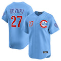 Punc C.Cubs #27 Seiya Suzuki Player Light Blue Limited Home Stitched Jerseys