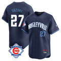Punc C.Cubs #27 Seiya Suzuki Player Navy City Connect 150th Anniversary Limited Home Stitched Jerseys