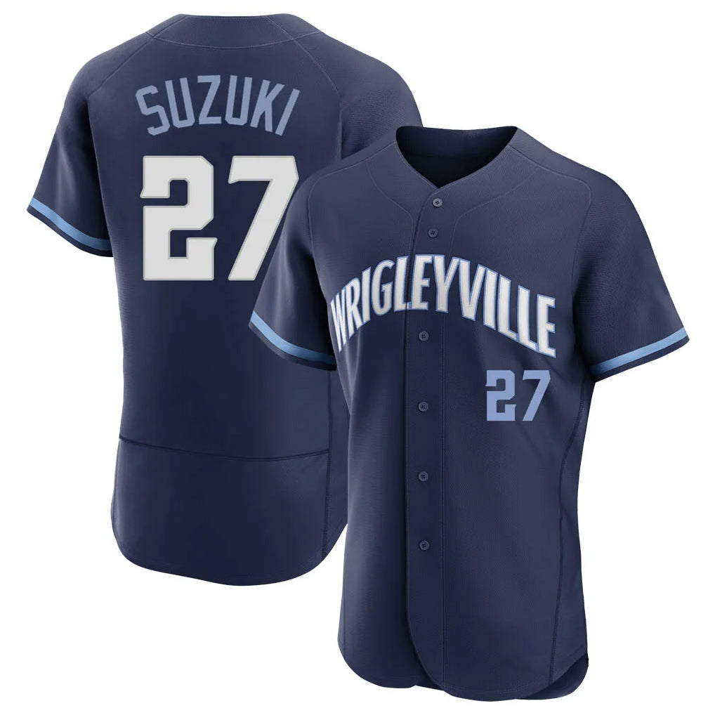 Punc C.Cubs #27 Seiya Suzuki Player Navy City Connect Limited Elite Home Stitched Jerseys