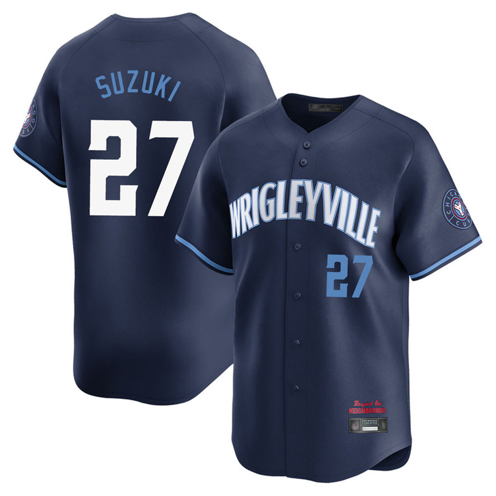 Punc C.Cubs #27 Seiya Suzuki Player Navy City Connect Limited Home Stitched Jerseys