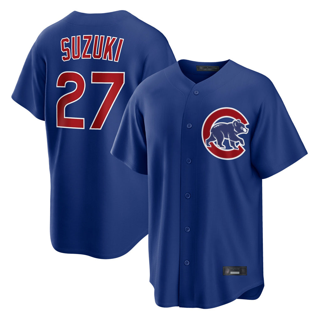Punc C.Cubs #27 Seiya Suzuki Player Royal Home Game Stitched Jerseys