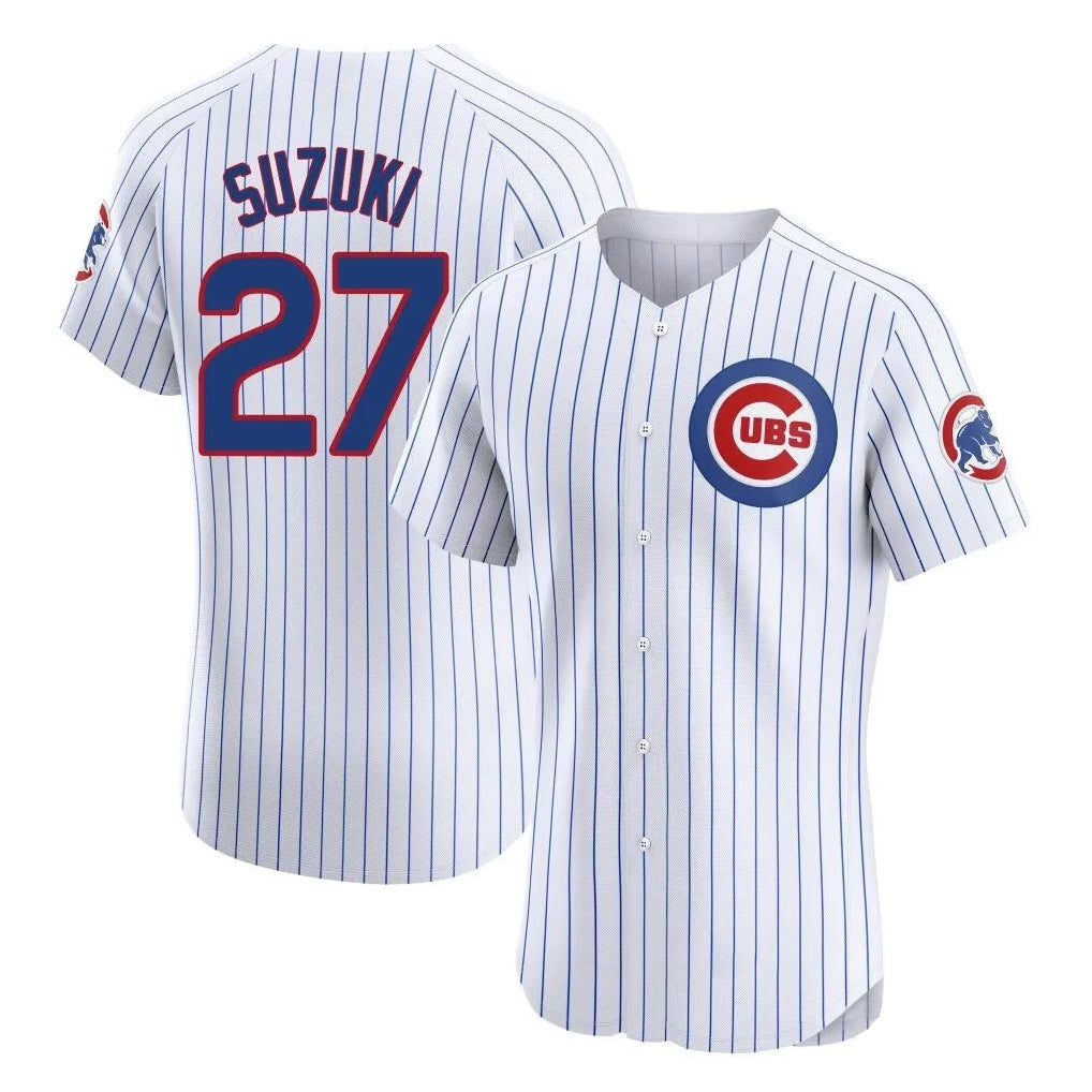 Punc C.Cubs #27 Seiya Suzuki Player White Limited Elite Home Game Stitched Jerseys