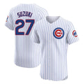 Punc C.Cubs #27 Seiya Suzuki Player White Limited Elite Home Game Stitched Jerseys