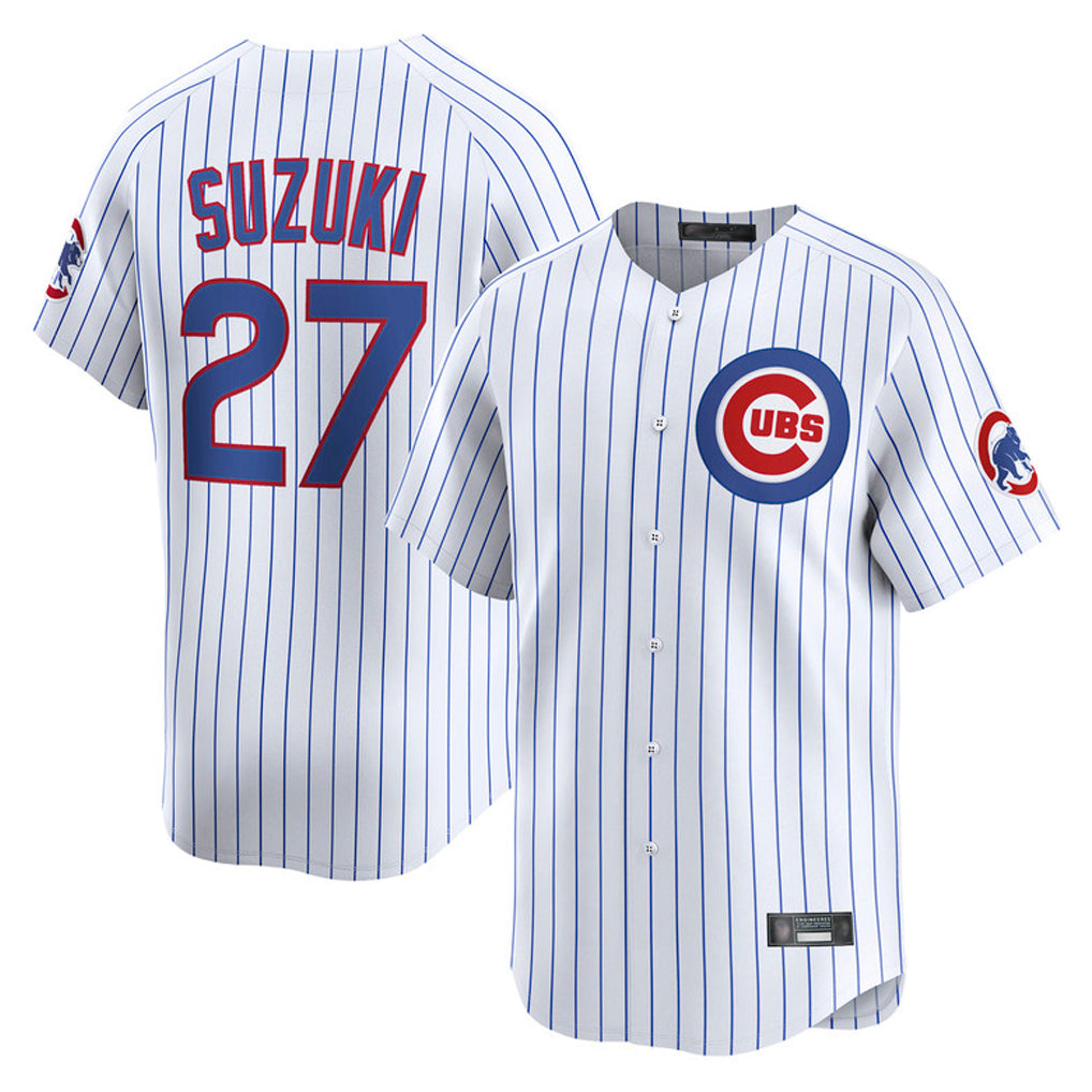 Punc C.Cubs #27 Seiya Suzuki Player White Limited Home Game Stitched Jerseys
