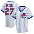 Punc C.Cubs #27 Seiya Suzuki Player White T-shirt Cooperstown Collection Limited Stitched Jerseys