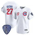 Punc C.Cubs #27 Seiya Suzuki Player White Vapor Premier Limited Home Stitched Jerseys