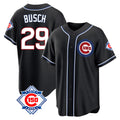 Punc C.Cubs #29 Michael Busch Player Black Fashion Out 150th Anniversary Game Stitched Jerseys