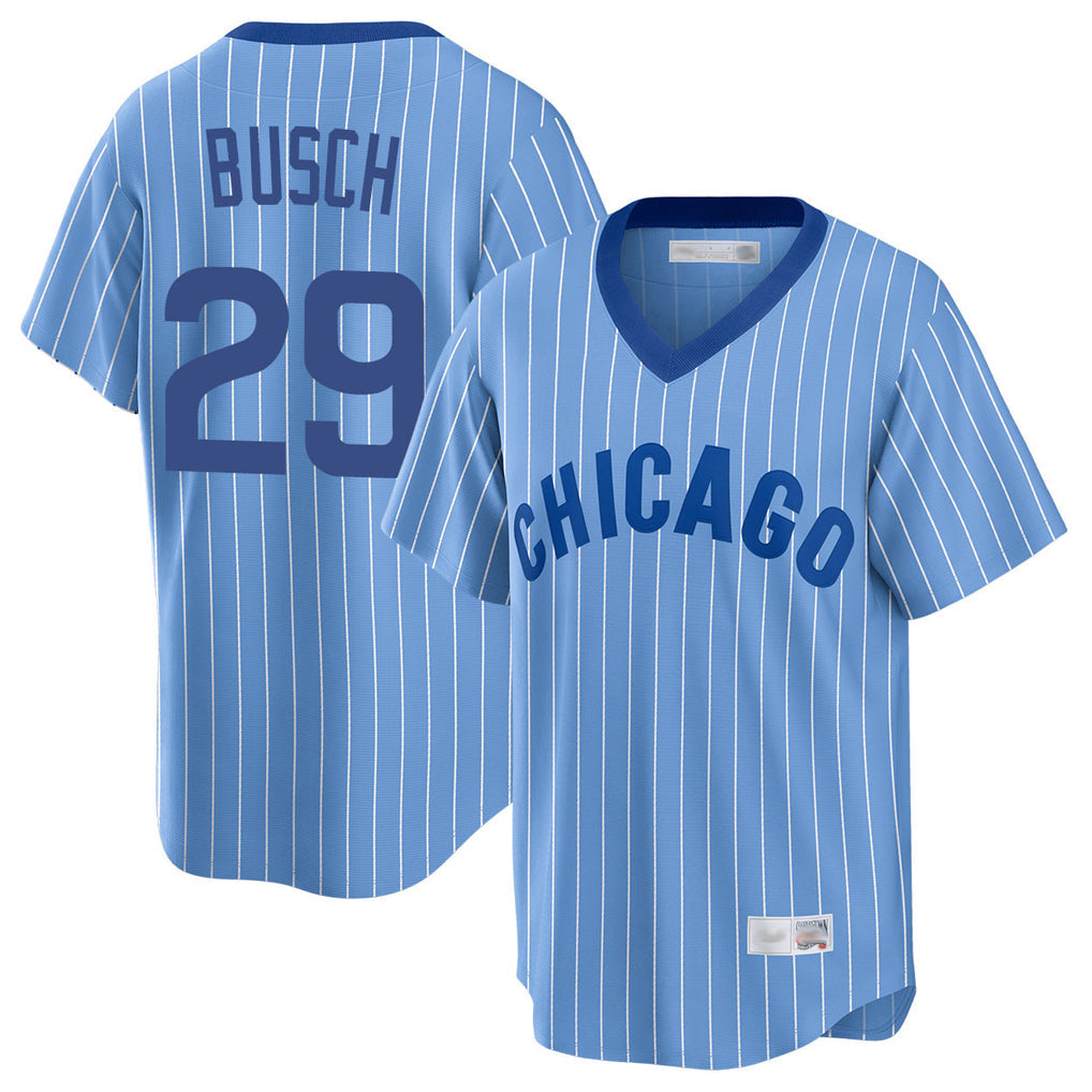 Punc C.Cubs #29 Michael Busch Player Blue T-shirt Cooperstown Collection Limited Stitched Jerseys
