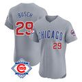 Punc C.Cubs #29 Michael Busch Player Gray Road 150th Anniversary Limited Elite Home Stitched Jerseys