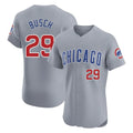Punc C.Cubs #29 Michael Busch Player Gray Road Limited Elite Home Stitched Jerseys