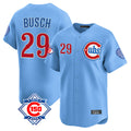 Punc C.Cubs #29 Michael Busch Player Light Blue 150th Anniversary Limited Home Stitched Jerseys