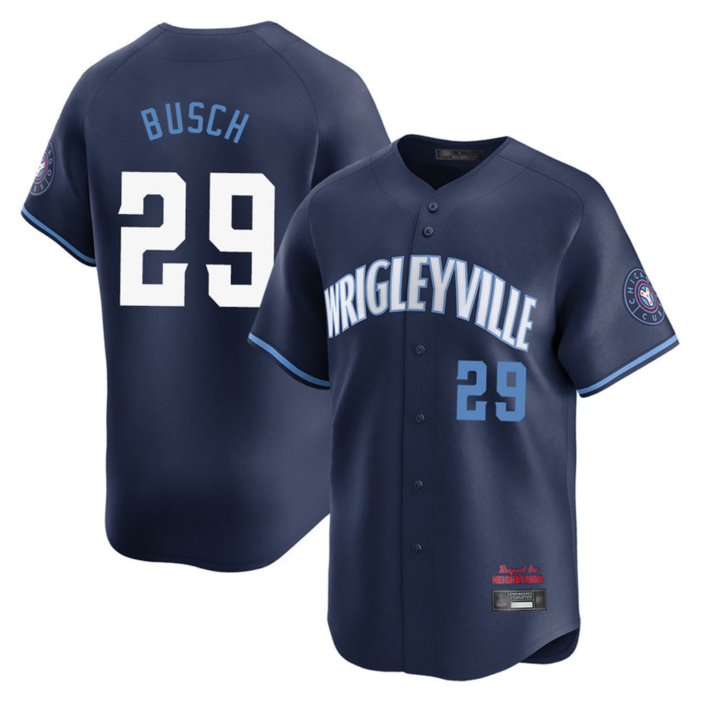 Punc C.Cubs #29 Michael Busch Player Navy City Connect Limited Home Stitched Jerseys