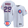 Punc C.Cubs #29 Michael Busch Player White 150th Anniversary Home Game Stitched Jerseys