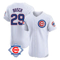 Punc C.Cubs #29 Michael Busch Player White 150th Anniversary Limited Elite Home Game Stitched Jerseys