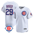 Punc C.Cubs #29 Michael Busch Player White 150th Anniversary Limited Home Game Stitched Jerseys