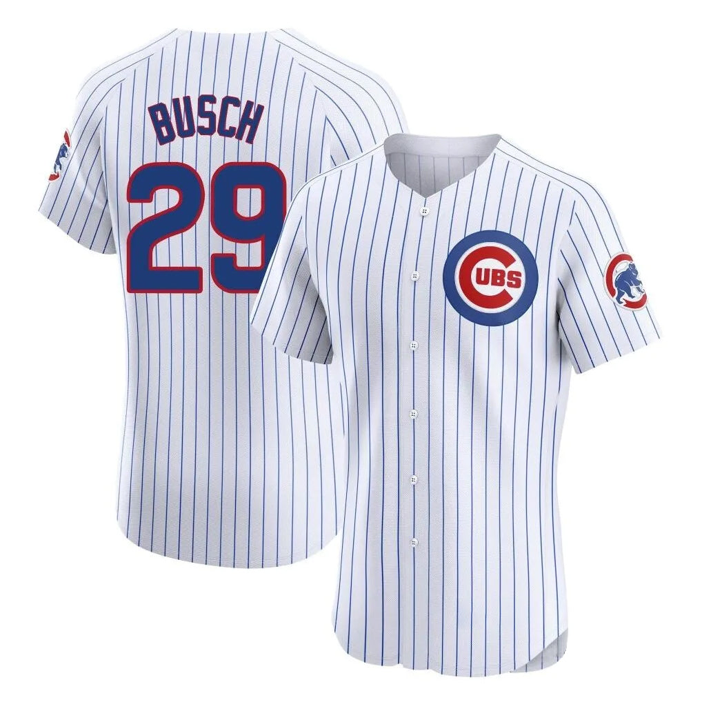 Punc C.Cubs #29 Michael Busch Player White Limited Elite Home Game Stitched Jerseys