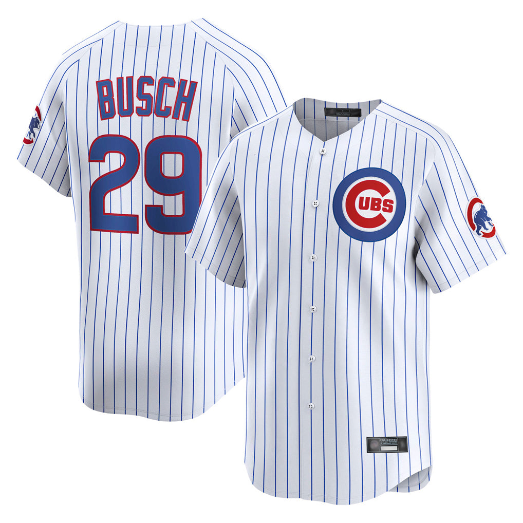 Punc C.Cubs #29 Michael Busch Player White Limited Home Game Stitched Jerseys