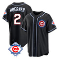 Punc C.Cubs #2 Nico Hoerner Player Black Fashion Out 150th Anniversary Game Stitched Jerseys