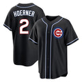 Punc C.Cubs #2 Nico Hoerner Player Black Fashion Out Game Stitched Jerseys