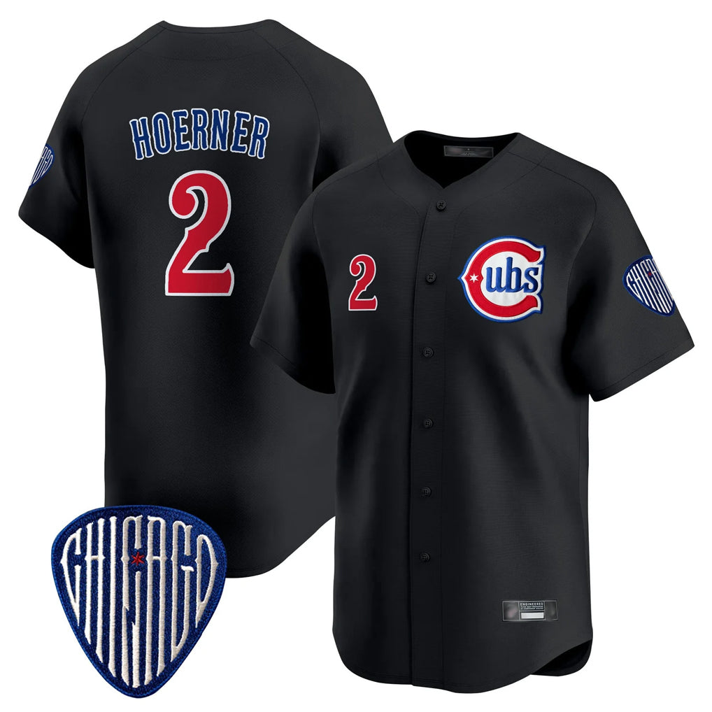 Punc C.Cubs #2 Nico Hoerner Player Black Vapor Premier Limited Home Stitched Jerseys